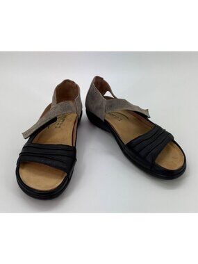 Naot Papaki Womens Leather Sandals Size  9 EU 40 Black & Gray Comfortable Summer